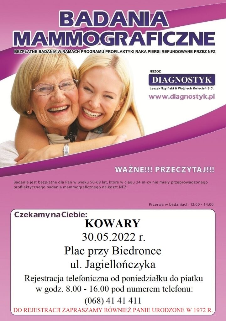 plakat badamia mammograficzne